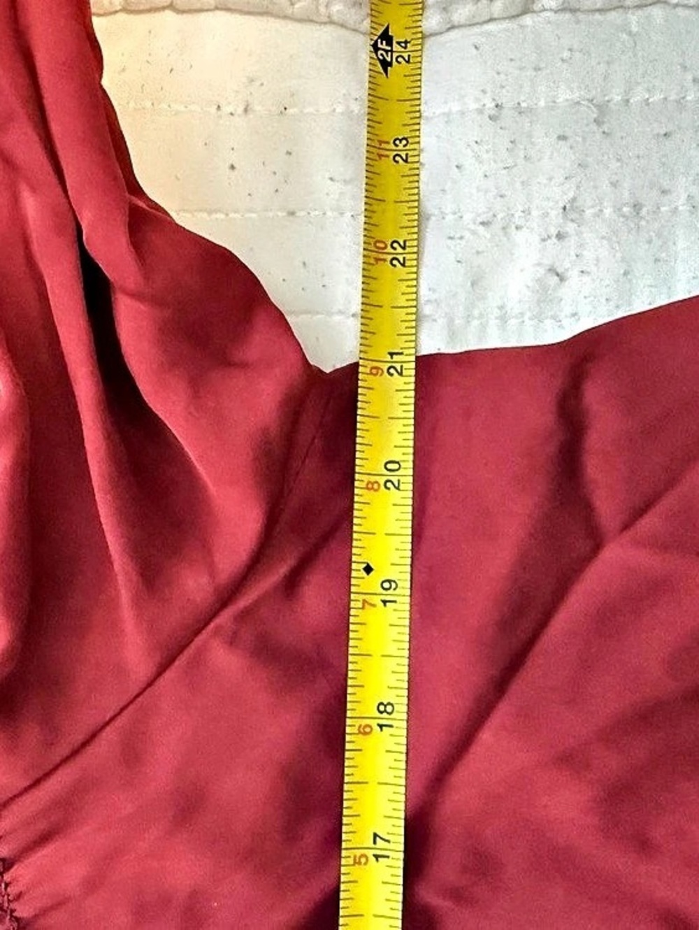 Theory Smocked Red off the shoulder 100% silk - Picture 5 of 8